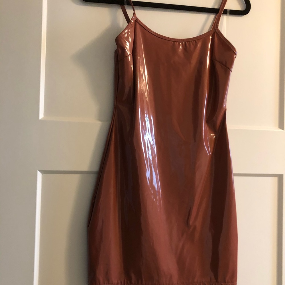 Mauve Vinyl Mini Dress